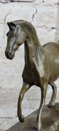 Load image into Gallery viewer, Hot Cast Bronze Galloping Horse Miniature Bronze Sculpture Statue Figure on Marble Base
