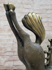 Abstract Modern Art Bucking Chinese Tang Horse Bronze Sculpture Figure by Milo