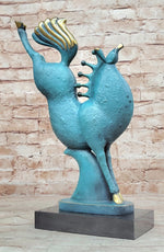 Special Patina Abstract Modern Artwork Rearing Horse Bronze Sculpture