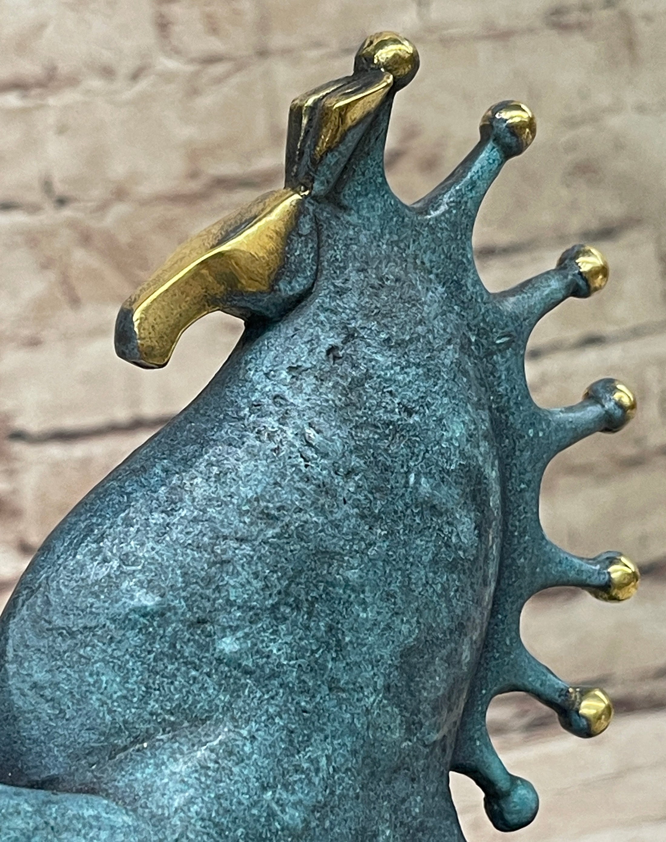 Signed Original Miguel Lopez Tang Horse Abstract Modern Bronze Sculpture Statue