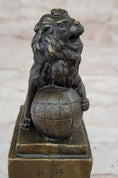 Load image into Gallery viewer, Regius Palace Chinese Guardian Lion & Earth Globe Bronze Statue Sculpture Decor
