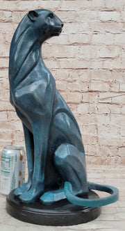 Hand Made Cougar Puma Mountain Lion Genuine Bronze Sculpture by Henry Moore