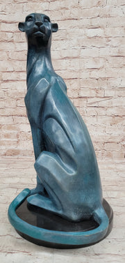 Hand Made Cougar Puma Mountain Lion Genuine Bronze Sculpture by Henry Moore
