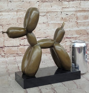 Balloon Dog Bronze Metal Sculpture Statue Decor Abstract Art on Marble Base