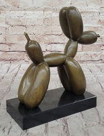 Balloon Dog Bronze Metal Sculpture Statue Decor Abstract Art on Marble Base