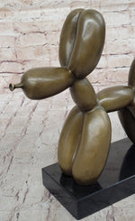 Balloon Dog Bronze Metal Sculpture Statue Decor Abstract Art on Marble Base