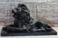 Load image into Gallery viewer, Hot Cast Bronze Guardian Lion on Marble Base after Antoine Barye
