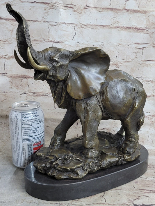 Bronze Metal Elephant Statue Sculpture Figure Figurine 12" x 14"