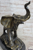 Load image into Gallery viewer, Bronze Metal Elephant Statue Sculpture Figure Figurine 12" x 14"
