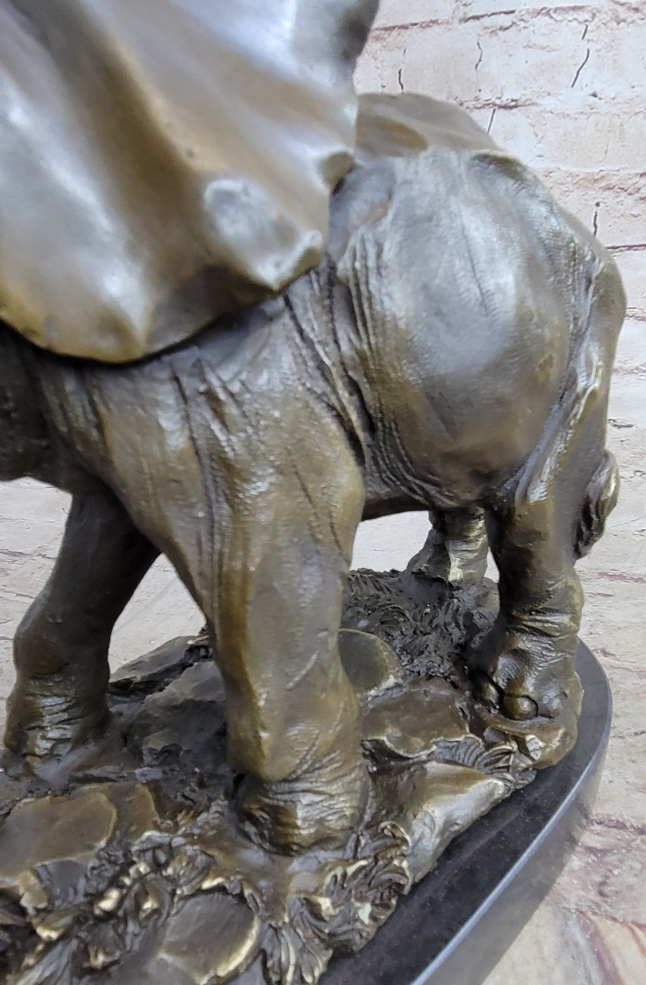 Bronze Metal Elephant Statue Sculpture Figure Figurine 12" x 14"