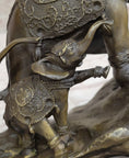 Load image into Gallery viewer, Hand Made Elephant Family Walking up The Hill Bronze Sculpture by Barye Figure
