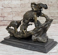 Load image into Gallery viewer, Hand Made Elephant Family Walking up The Hill Bronze Sculpture by Barye Figure
