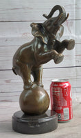 Load image into Gallery viewer, Bronze Sculpture Statue Figure Circus Elephant Balancing on Ball
