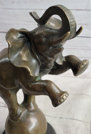 Bronze Sculpture Statue Figure Circus Elephant Balancing on Ball