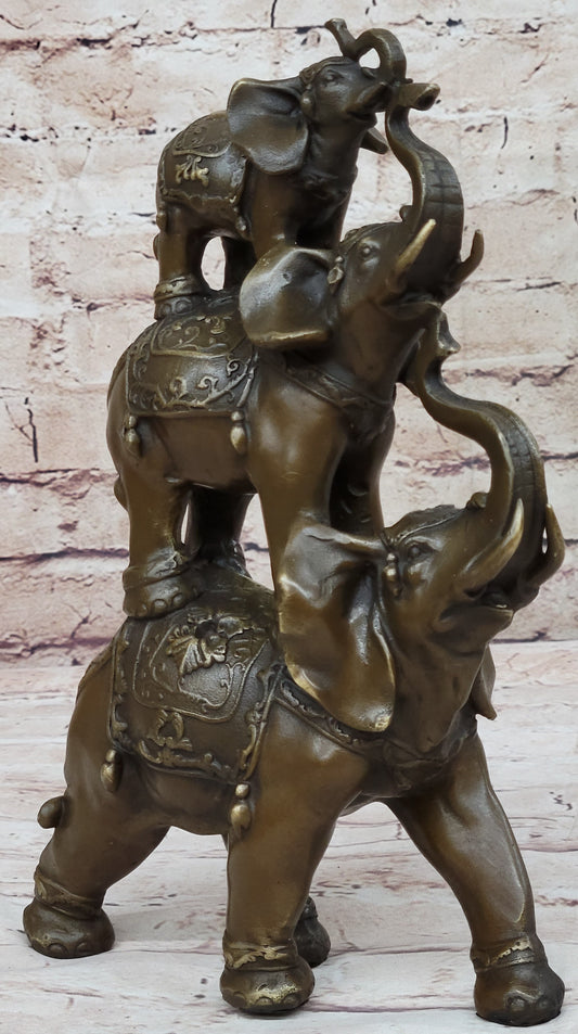 Collectible Bronze Elephant Safari Statue Art Figure Figurine Animal Hot Cast