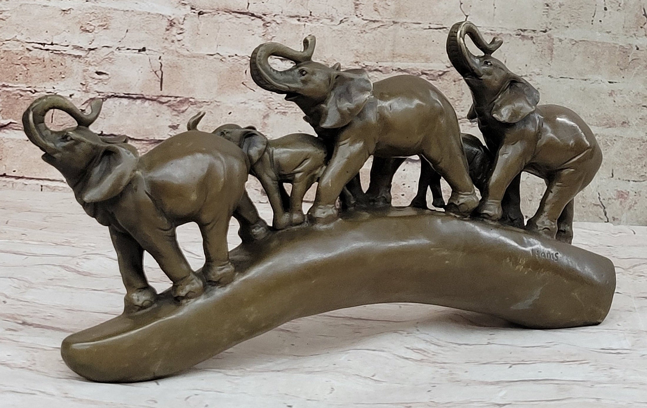 Tibet Royal family Pure Bronze Hot Cast Fine Lotus Lucky Elephant Statue Fortune