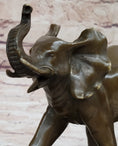 Load image into Gallery viewer, Mother Elephant and Baby Calf Bronze Statue Sculpture Original Art on Marble Base
