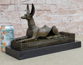Load image into Gallery viewer, Anubis Jackal Dog Egyptian Decor God Mythology Bronze Sculpture Statue Figure on Marble Base
