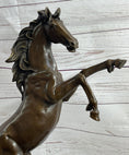 Load image into Gallery viewer, Rearing Wild Stallion Horse Bronze Statue Sculpture Figure Equestrian Horses Decor Signed Art
