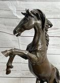 Load image into Gallery viewer, Rearing Wild Stallion Horse Bronze Statue Sculpture Figure Equestrian Horses Decor Signed Art
