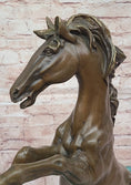 Load image into Gallery viewer, Rearing Horse on Hind Legs Bronze Statue Sculpture w/ Blue Green Patina Original Art
