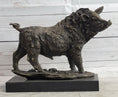 Load image into Gallery viewer, Wild Boar Hog Pig Bronze Sculpture Statue Figure Wildlife Art Decor Marble Base
