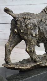 Wild Boar Hog Pig Bronze Sculpture Statue Figure Wildlife Art Decor Marble Base