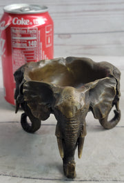Bronze Metal Elephant Candy Dish Ashtray Original Art Sculpture Decor