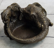 Bronze Metal Elephant Ashtray Dish Original Handmade Art by Milo