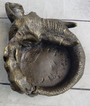 Bronze Metal Elephant Ashtray Dish Original Handmade Art by Milo