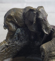 Bronze Metal Elephant Ashtray Dish Original Handmade Art by Milo