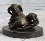 Miniature Bronze Sculpture Statue Elephant Family Figure Collectible 12