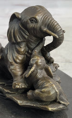 Miniature Bronze Sculpture Statue Elephant Family Figure Collectible 12