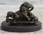 Miniature Bronze Sculpture Statue Elephant Family Figure Collectible 12