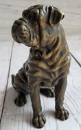 Load image into Gallery viewer, Shar Pei Wrinkly Puppy Dog Bronze Metal Figure Figurine Sculpture Signed Art 6.5" x 6"
