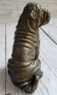 Load image into Gallery viewer, Shar Pei Wrinkly Puppy Dog Bronze Metal Figure Figurine Sculpture Signed Art 6.5" x 6"
