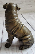 Load image into Gallery viewer, Shar Pei Wrinkly Puppy Dog Bronze Metal Figure Figurine Sculpture Signed Art 6.5" x 6"
