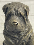 Load image into Gallery viewer, Shar Pei Puppy Dog Bronze Metal Sculpture Figurine Signed Original Art
