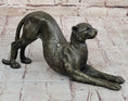 Load image into Gallery viewer, Stretching Cheetah Big Cat Bronze Figurine Figure Sculpture Signed Original 5" x 10"
