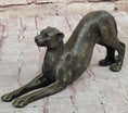 Load image into Gallery viewer, Stretching Cheetah Big Cat Bronze Figurine Figure Sculpture Signed Original 5" x 10"
