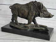 Art Deco HotCast Wild Pig Boar Farm Bronze Animal Statue Sculpture Figurine Gift