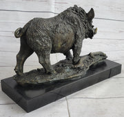 Art Deco HotCast Wild Pig Boar Farm Bronze Animal Statue Sculpture Figurine Gift