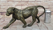 Hot Cast Bronze Cheetah Cat Figurine Sculpture Statue Decor