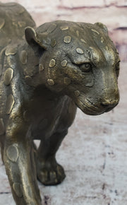 Hot Cast Bronze Cheetah Cat Figurine Sculpture Statue Decor