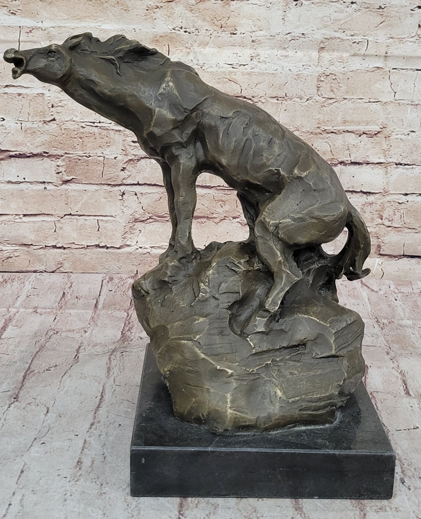 Abstract Crude Impressionist Horse Bronze Sculpture Statue Original Art Signed 