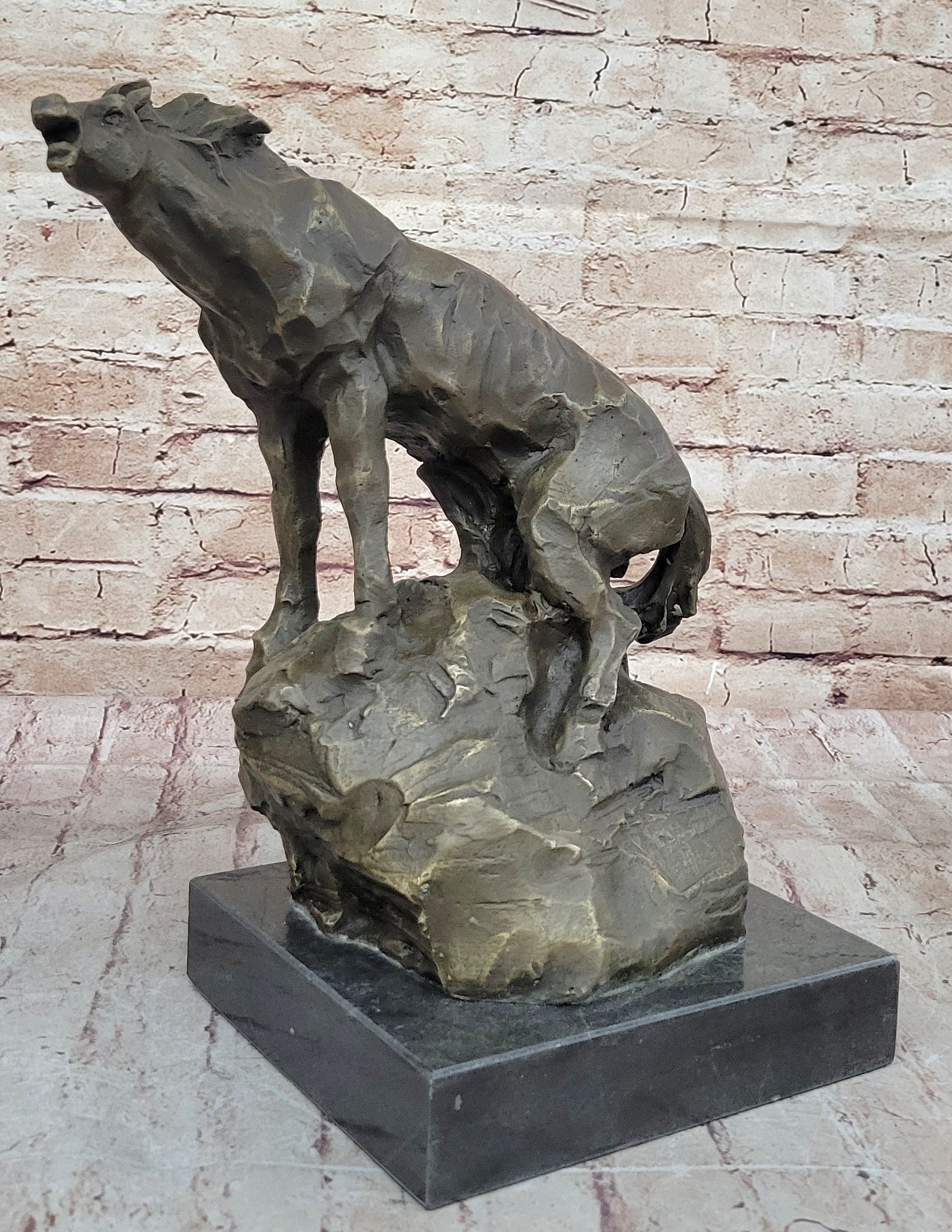 Abstract Crude Impressionist Horse Bronze Sculpture Statue Original Art Signed 