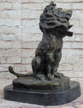 Load image into Gallery viewer, Abstract Crude Lion King Bronze Statue Sculpture Original Art on Marble Base
