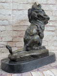 Load image into Gallery viewer, Abstract Crude Lion King Bronze Statue Sculpture Original Art on Marble Base

