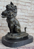 Load image into Gallery viewer, Abstract Crude Lion King Bronze Statue Sculpture Original Art on Marble Base
