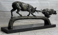 Load image into Gallery viewer, Elk Reindeer Caribou vs. Bear Bronze Sculpture Statue Wildlife Original Art Decor
